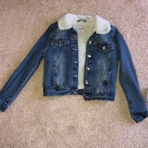Furry jean jacket